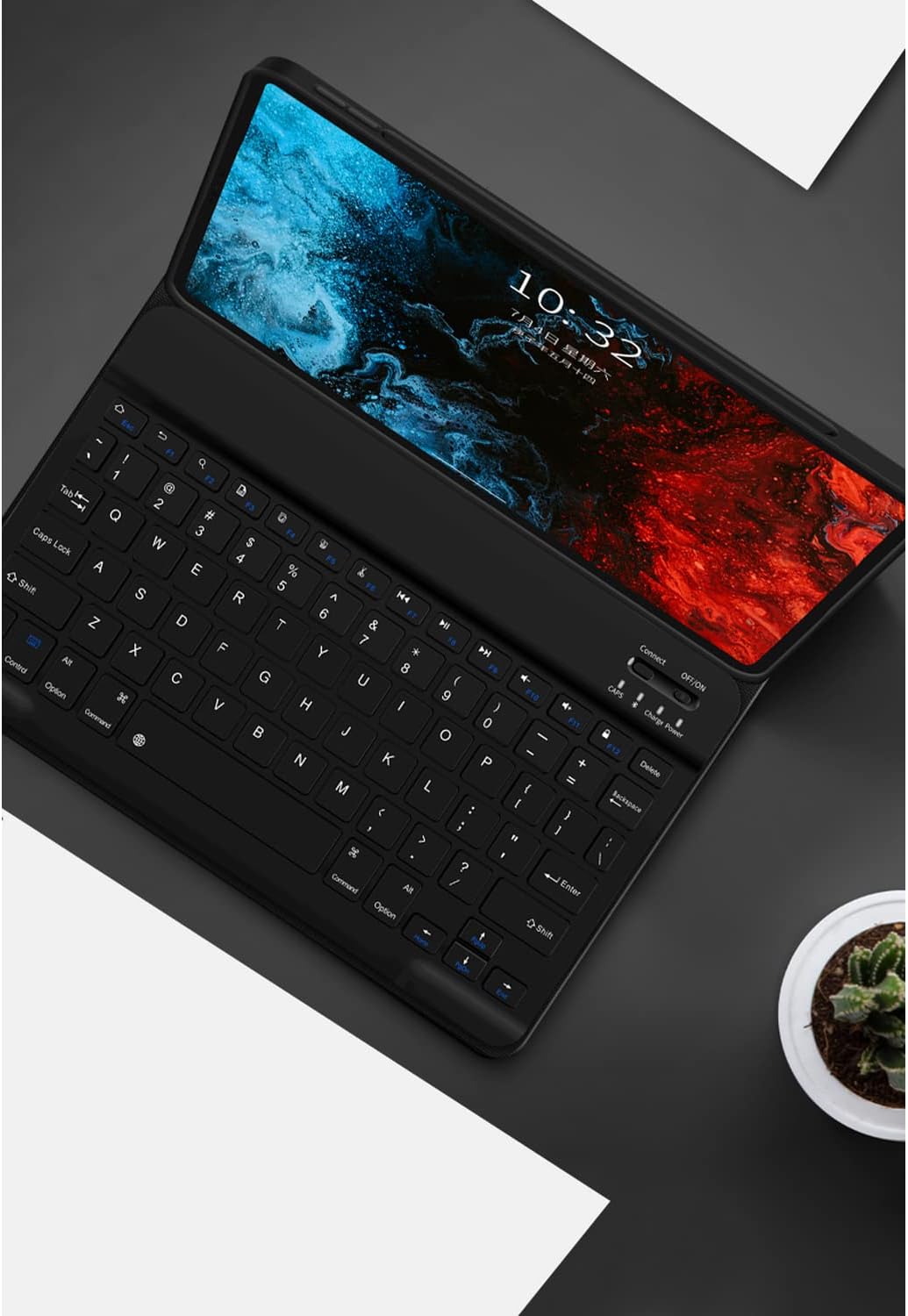 Premium Leather Case with Wireless Keyboard (English/Arabic)