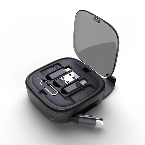 Customized Design 3 in 1 Retractable Charging Cable USB C to USB Adapter OTG Kit with Data Transfer Card Slot Phone Holder